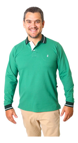 Camisa Polo Verde Bandeira Manga Longa - Premium