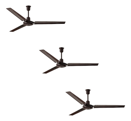 Set De 3 Ventiladores De Techo Coolfan Greco Chocolate 56''