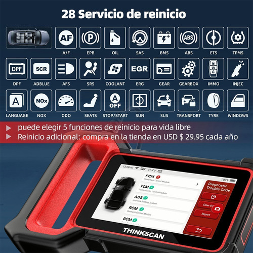 / Escáner Automotriz Thinkcar Thinkscan Plus S7 Obd2 Abs Srs