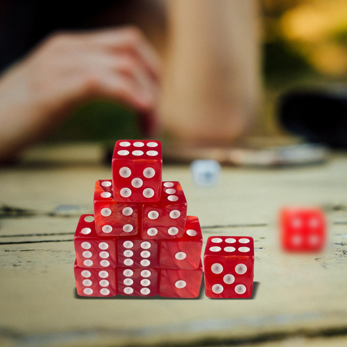 6 Juego De Dados De Varios Lados Juguetes Con Bolsa Rojo