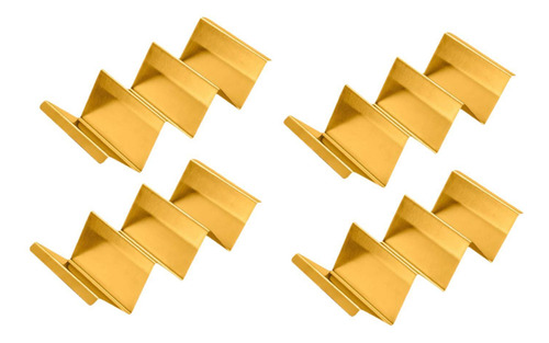 4x Stands Tacos Shell Para Servir Herramienta De Cocina Oro