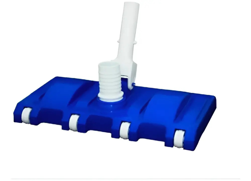 Aspirador Manual Brustec com 8 Rodas para Piscinas de Alvenaria e Vinil Azul