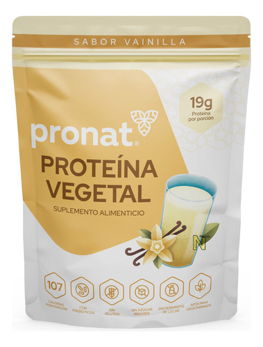 Proteina Vegetal (vainilla 400 G) Pronat Sabor Vainilla