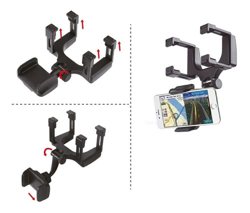 Soporte Celular Auto Espejo Retrovisor Holder Evita Multas