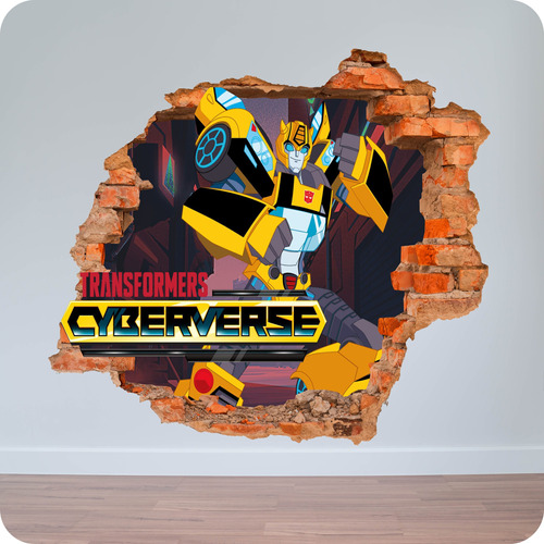 Vinilos Pared Rota Transformers Bumblebee Cyberverse 80x80