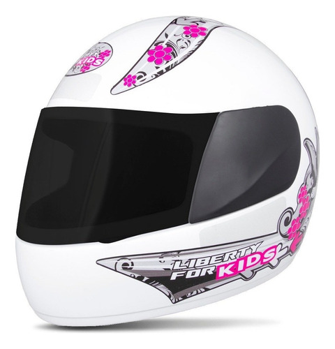 Capacete Moto Infantil Lberty 4 For Girls Viseira Fumê