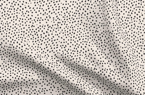 Tela De Color Crema Lunares Negros Estampado Anima...