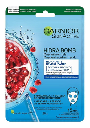 Garnier Mascarilla Facial  Granada Con Ácido Hialurónico