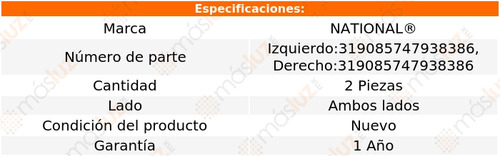 2- Retenes Rueda D100 Pickup 6 Cil 3.7l 1966/1972 National