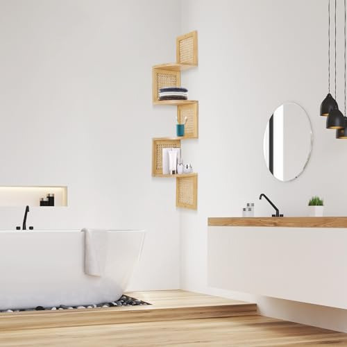 Nd Rongfeng Bamboo Corner Shelf 4-tier Shelf Con Cuerpo De B