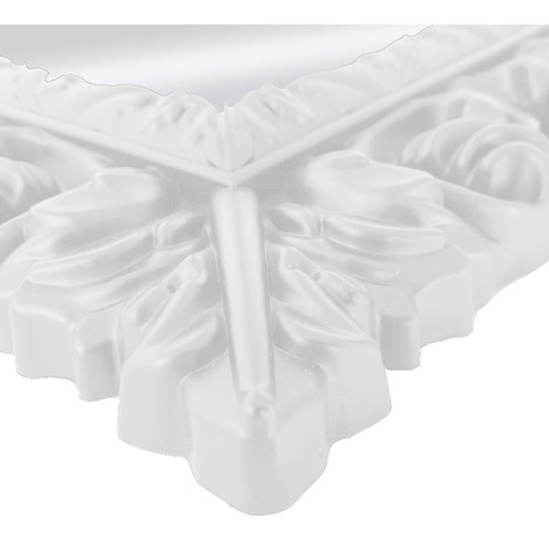 Espejo decorativo blanco de calidad sofisticada de 51 x 66 x 4 cm