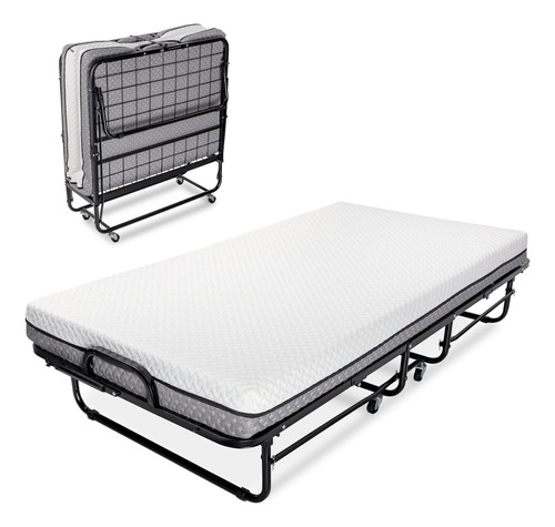 Cama Plegable Deluxe Individual Con Colchón De Espuma Blanco Nombre Del Diseño