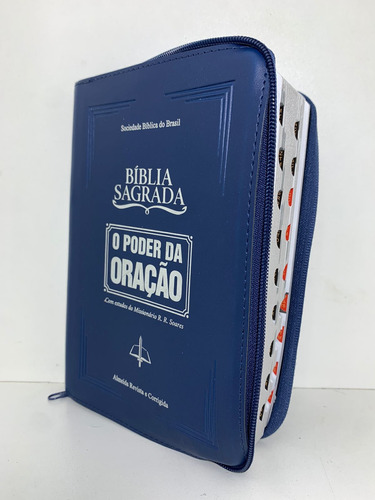 Bíblia Sagrada O Poder Da Oração R.r. Soares Com Índice Azul