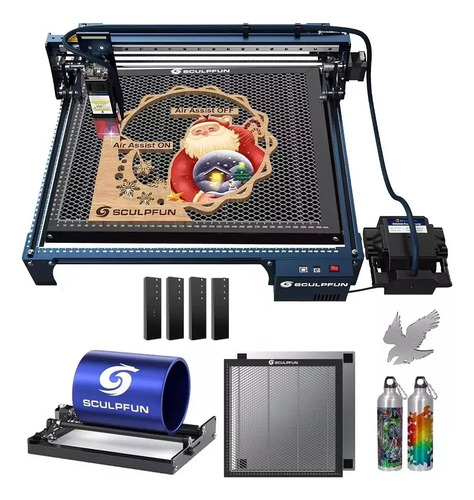 Grabador Láser Sculpfun S30 Pro Y Placa Nido Abeja,rodillos