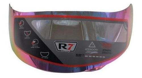 Mica Para Casco R7 Racing P/painless Arcoiris