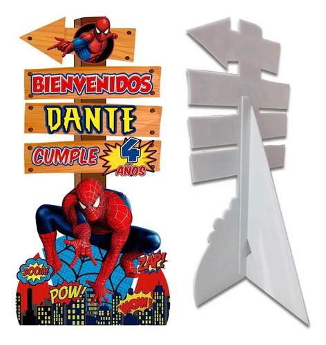 Figura Coroplast Letrero Bienvenida 1m Spiderman