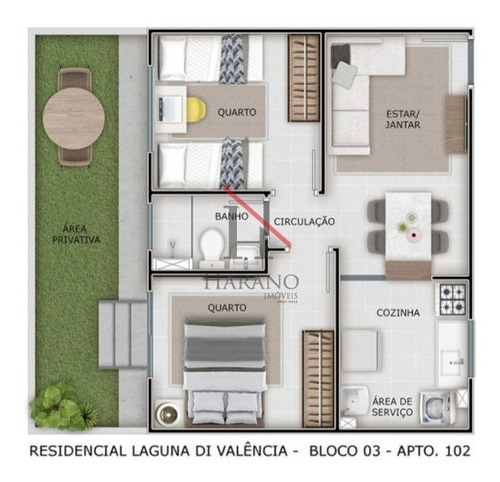 Imagem 1 de 4 de Apartamento Padrão Com 2 Quartos No Laguna Di Valência - 586635-v