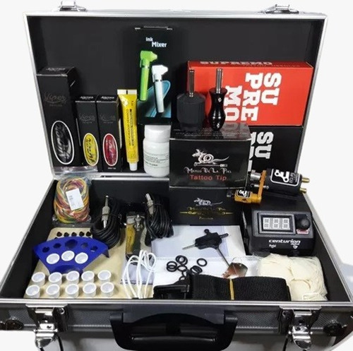 Kit De Tatuagem Tattoo Completo Texas Com Máquina Rotativa