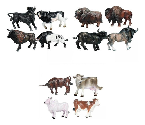 12 Piezas De Juguete De Vaca De Ganado De Toro Simulado 2024