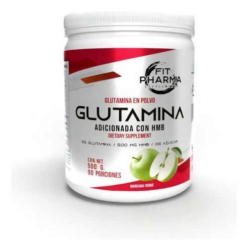 Glutamina + Hmb 500 G (90 Servicios) Sabor Manzana Verde