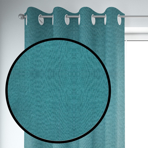 Set De Cortinas Blackout 2 Paños De 140 X 220 Cm Turquesa