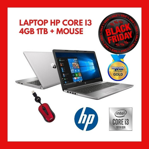 Imagen 1 de 7 de Laptop Hp Intel I3 Decima Gen/4gb+500gb/1b+ 14 +obsequio