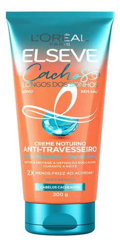 Creme Noturno Anti-travesseiro Elseve Cachos Longos Dos Sonhos 200ml