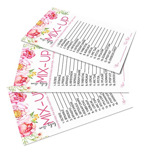 Tarjeta De Juego Floral Word Scramble Para Bebé (paquete De 