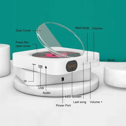 Kc-909 Reproductor De Cd Portátil Altavoz Integrado Reproduc