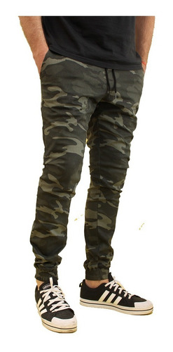 Pantalón Importado Jogging Camuflado Con Puño Calidad