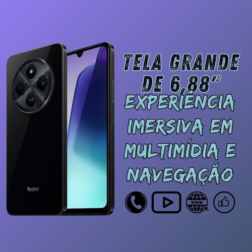 Xiaomi Redmi 14c 128gb Preto Vers/global Fone Bluetooth