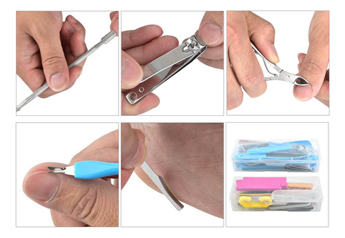 Set De Pedicura 20 En 1 De Acero Inoxidable Para Cuidado De