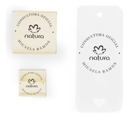 Sello Personalizado Logo Natura Just 5x5 Cm Para Papel Tela