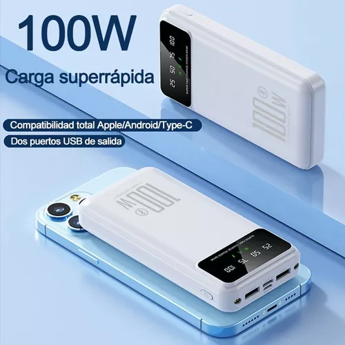 Power Bank SAIVIEK KJ-K70 20000mah Batería Externa 20W Carga Rapida Para  Android,iPhone,Cargador Portátil Pila Con dos luces LED,Banco de Energía  con 4 Salidas y 2 Entradas(2 USB-A, V8, Tipo C)Violeta