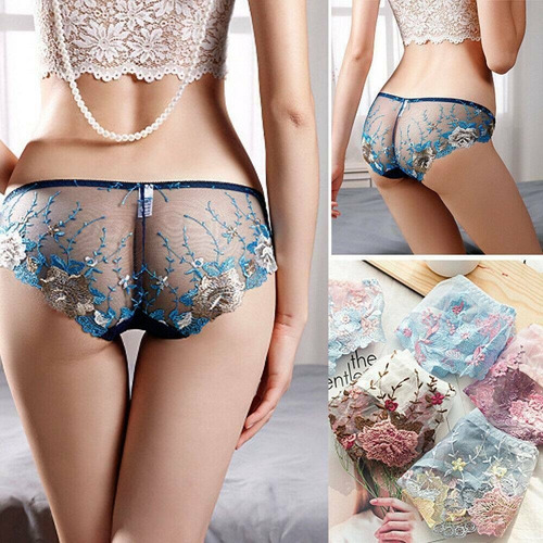 Sexy Panty Cachetero En Nylon Y Spandex Floreada Sensual