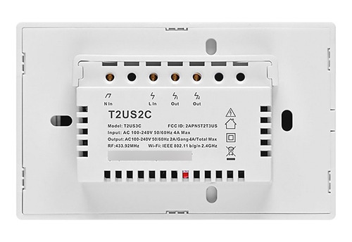 Interruptor De Luz Cristal Táctil Sonoff Txt2 Blanco Wifi Rf