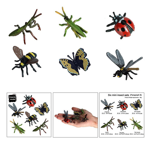 Set De 6 Juguetes De Plástico De Insectos Juguetes