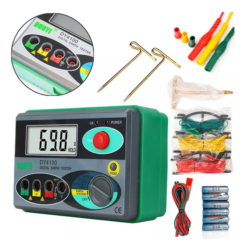 Comprobador Digital De Resistencia De Tierra 0-2000 Ohm insulation tester megohmmeter DY4100 DUOYI Terrómetros Probador De Resistencia Aislamiento