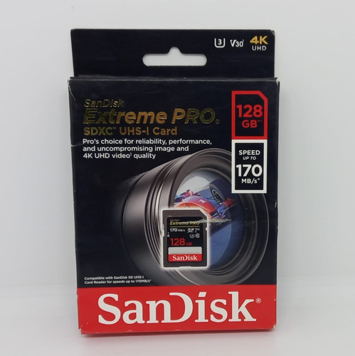 Tarjeta De Memoria Sandisk Sd Extreme Pro 128gb (openbox)