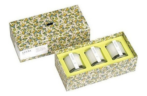 Conjunto De Trio Lucia Mini Votive, Olive Blossom Onza