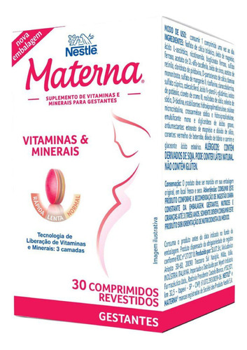 Materna Suplemento De Vitaminas E Minerais Gestantes 30 Comp