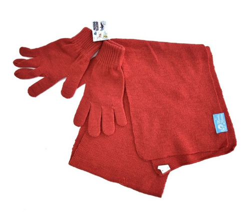 Imagen 1 de 1 de Conjunto Basico Dama Bufanda + Guantes Mundo Marino