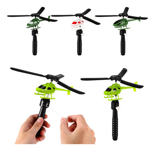 5 Peças Diy Pull String, Modelo De Avião, Helicóptero, Brinq