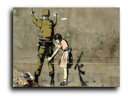 Cuadro Decorativo Canvas Recamara 50x60 Banksy Soldat