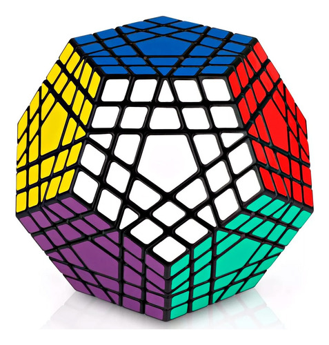 Gigaminx 5x5 Megaminx Dodecaedro (12 Caras) Sengso Original Base Negra Con Stickers Profesional Grande Avanzado Lógica Niño Adulto Difícil 12 Lados Pentagonal Estrella Imposible