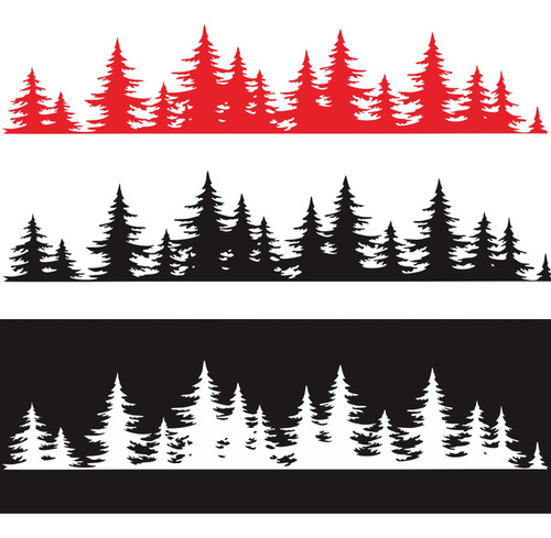 Calcomanía De Vinilo Con Forma De Bosque De Pinos Para Decor