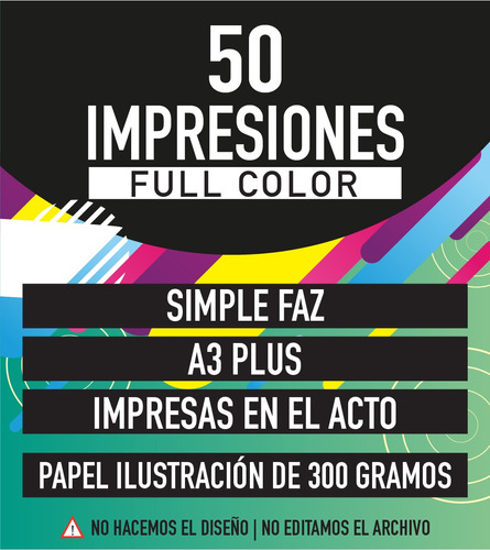 50 Impresiones Color A3+ Simple Faz En El Acto