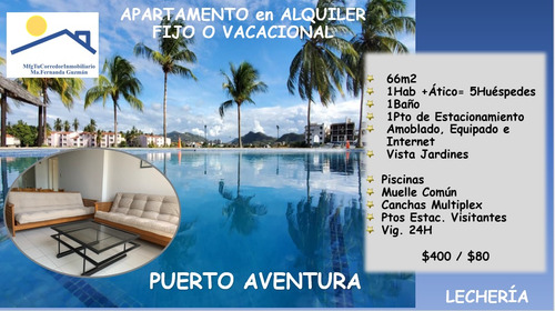 Residencias Puerto Aventura Lechería Alquiler  En Alquiler Vacacional O Fijo Lindo Y Acogedor Apartamento