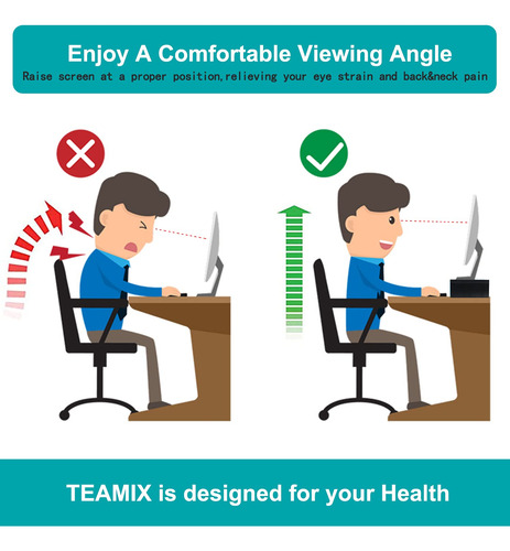 Soporte Para Monitor Teamix Wood Con Almacenamiento De 20 Pu