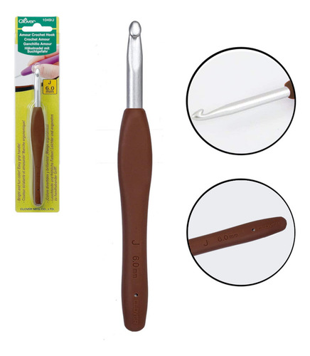 Aguja de ganchillo Clover Amour de 6,0 mm